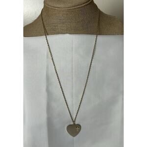 Lovely Vtg Gold Tone Heat/ Cross Necklace. 26.5”